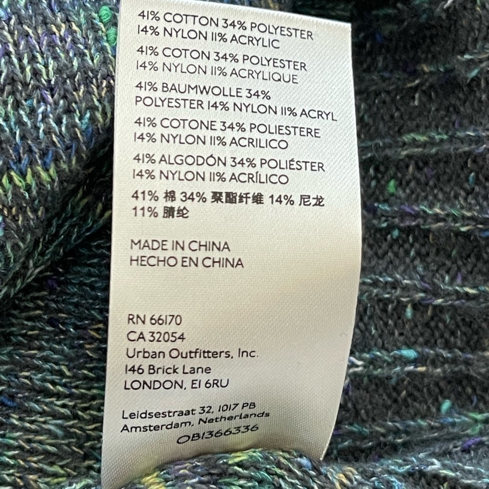 NWOT Anthropologie Turtleneck Sweater Dress Multicolor Stripe Beige Green - Picture 7 of 8